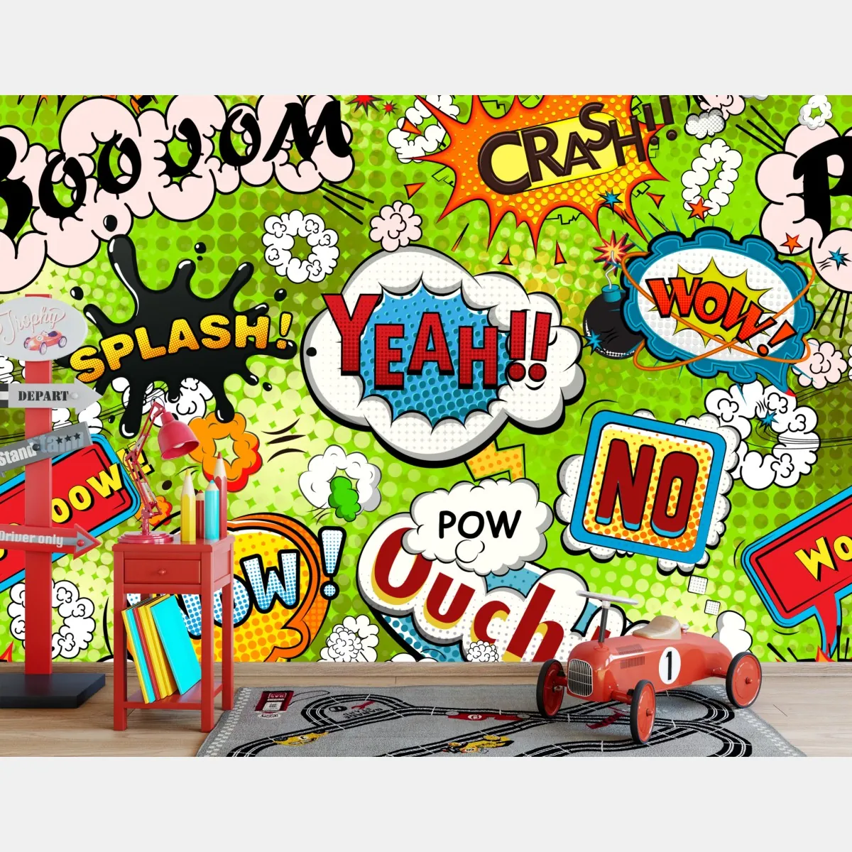 Fototapeta żywy kolaż komiksowy w stylu pop-art – Wallissimo® Fototapeta żywy kolaż komiksowy w stylu pop-art – Wallissimo®