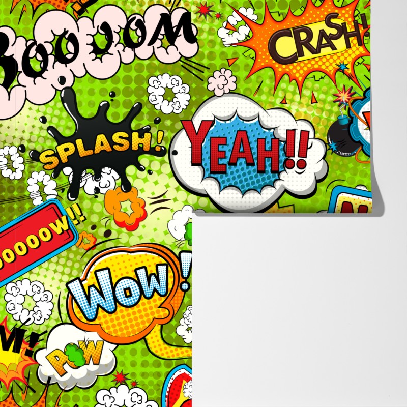 Fototapeta żywy kolaż komiksowy w stylu pop-art – Wallissimo® Fototapeta żywy kolaż komiksowy w stylu pop-art – Wallissimo®