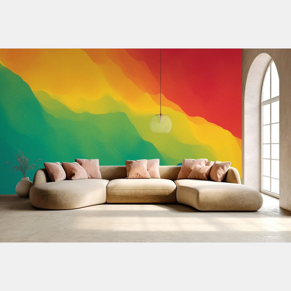 Wall mural vibrant layered mountain gradient