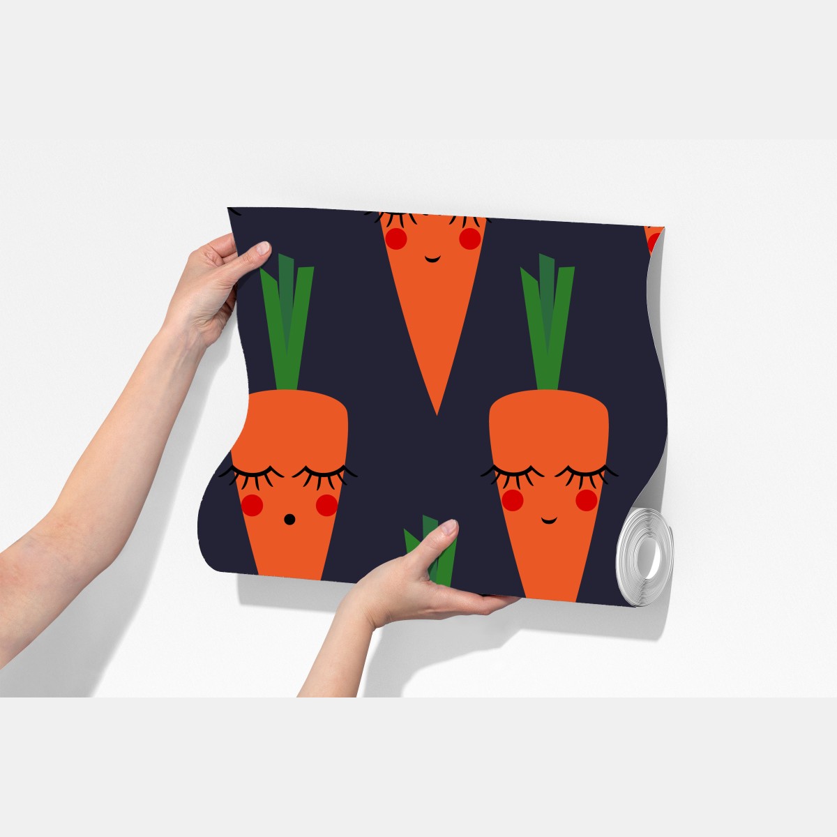 Fototapeta słodki wzór marchewki dla dzieci – Wallissimo® Fototapeta słodki wzór marchewki dla dzieci – Wallissimo®