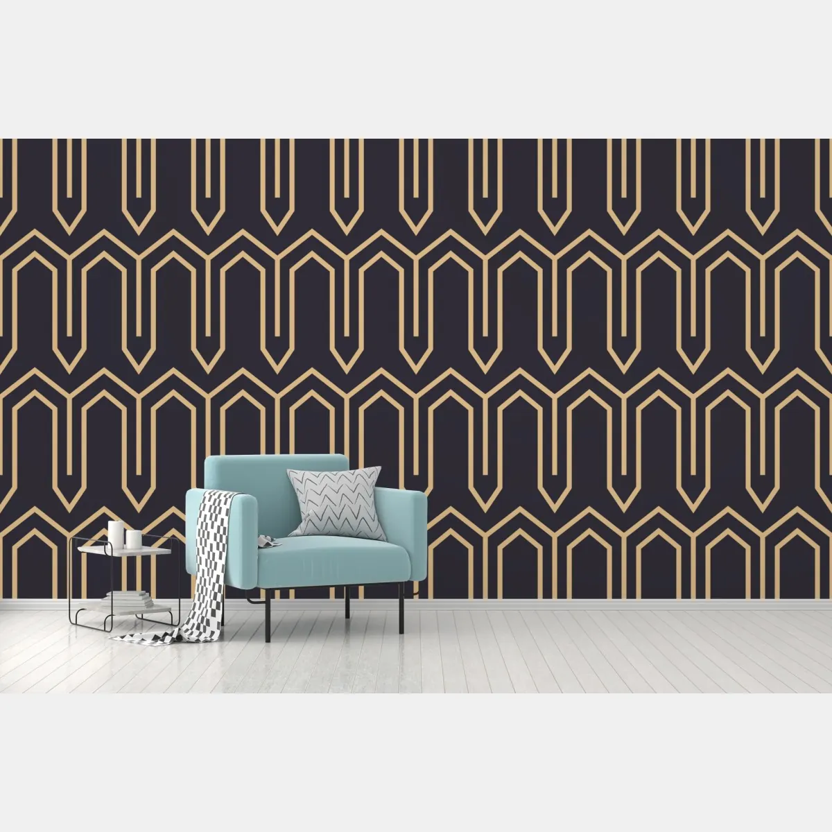 Fototapeta art deco geometryczny wzór w złocie na czarnym tle – Wallissimo® Fototapeta art deco geometryczny wzór w złocie na czarnym tle – Wallissimo®