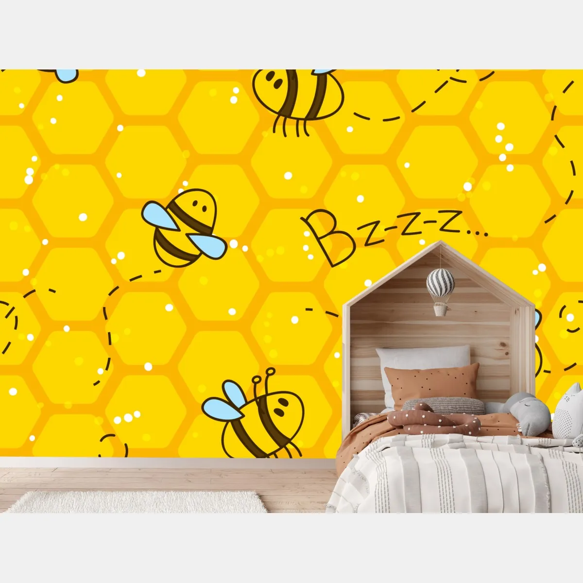 Fototapeta uroczy wzór z pszczołami i plastrem miodu – Wallissimo® Fototapeta uroczy wzór z pszczołami i plastrem miodu – Wallissimo®