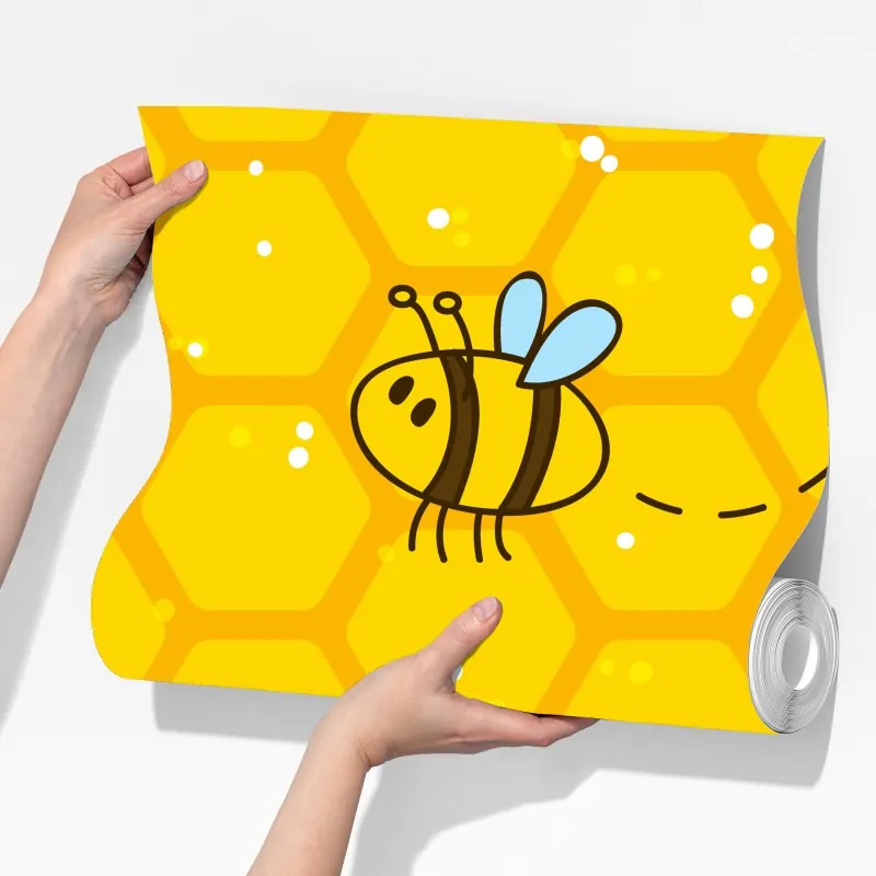 Fototapeta uroczy wzór z pszczołami i plastrem miodu – Wallissimo® Fototapeta uroczy wzór z pszczołami i plastrem miodu – Wallissimo®