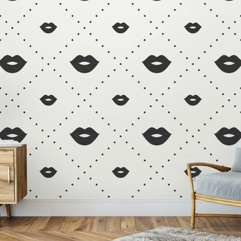 Fototapeta minimalistyczny monochromatyczny wzór ust