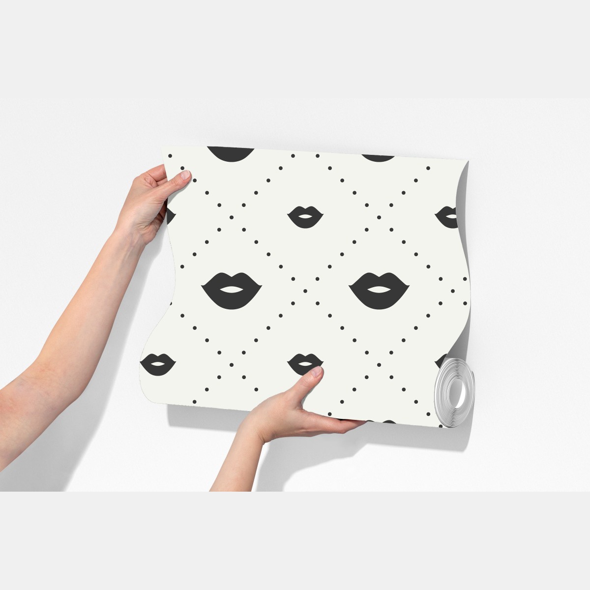 Fototapeta minimalistyczny monochromatyczny wzór ust – Wallissimo® Fototapeta minimalistyczny monochromatyczny wzór ust – Wallissimo®