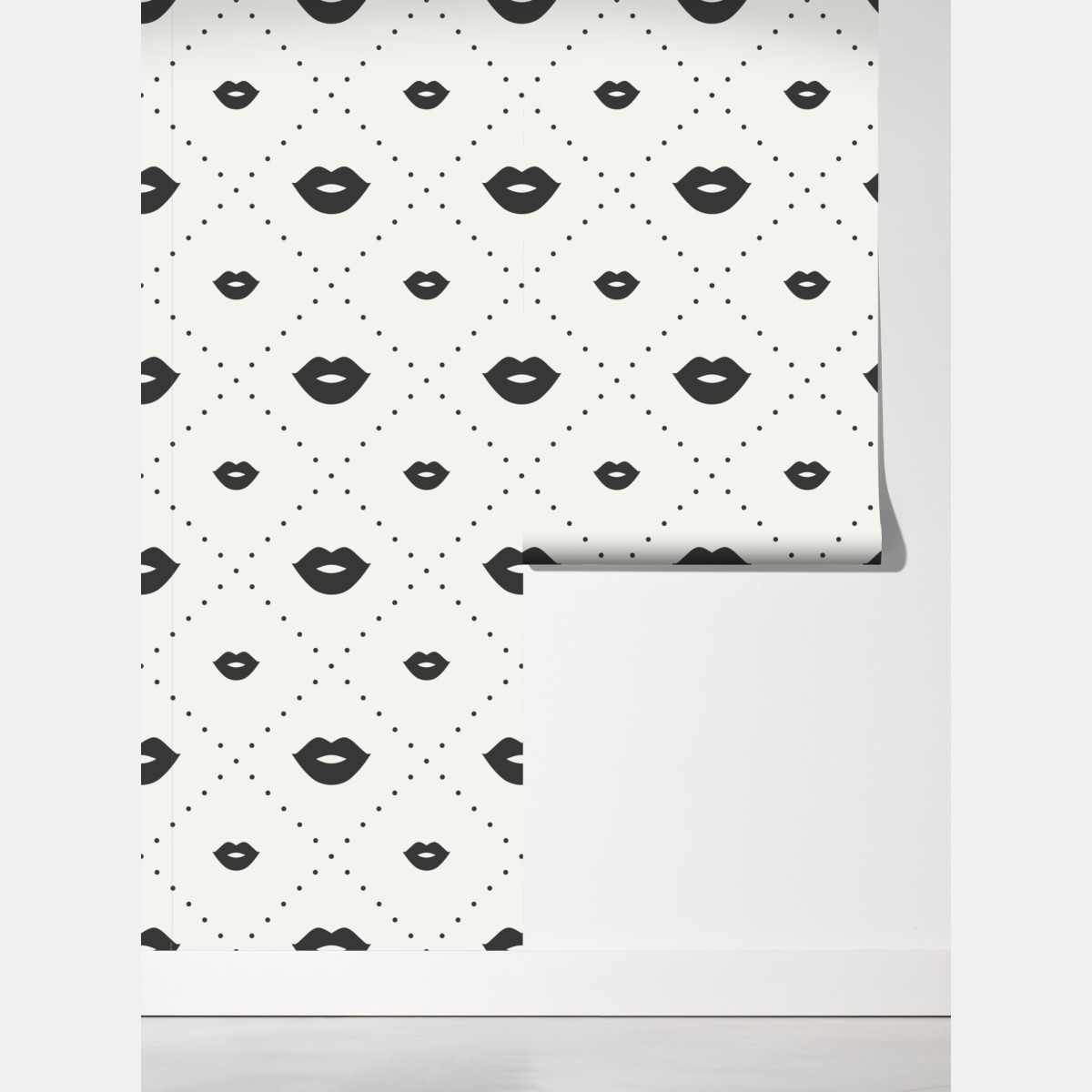 Fototapeta minimalistyczny monochromatyczny wzór ust – Wallissimo® Fototapeta minimalistyczny monochromatyczny wzór ust – Wallissimo®