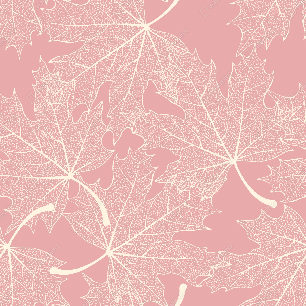 Fototapeta delikatny różowy wzór liści – Wallissimo® Fototapeta delikatny różowy wzór liści – Wallissimo®