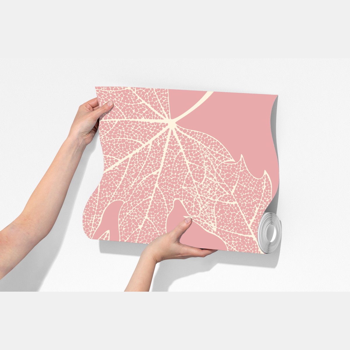 Fototapeta delikatny różowy wzór liści – Wallissimo® Fototapeta delikatny różowy wzór liści – Wallissimo®