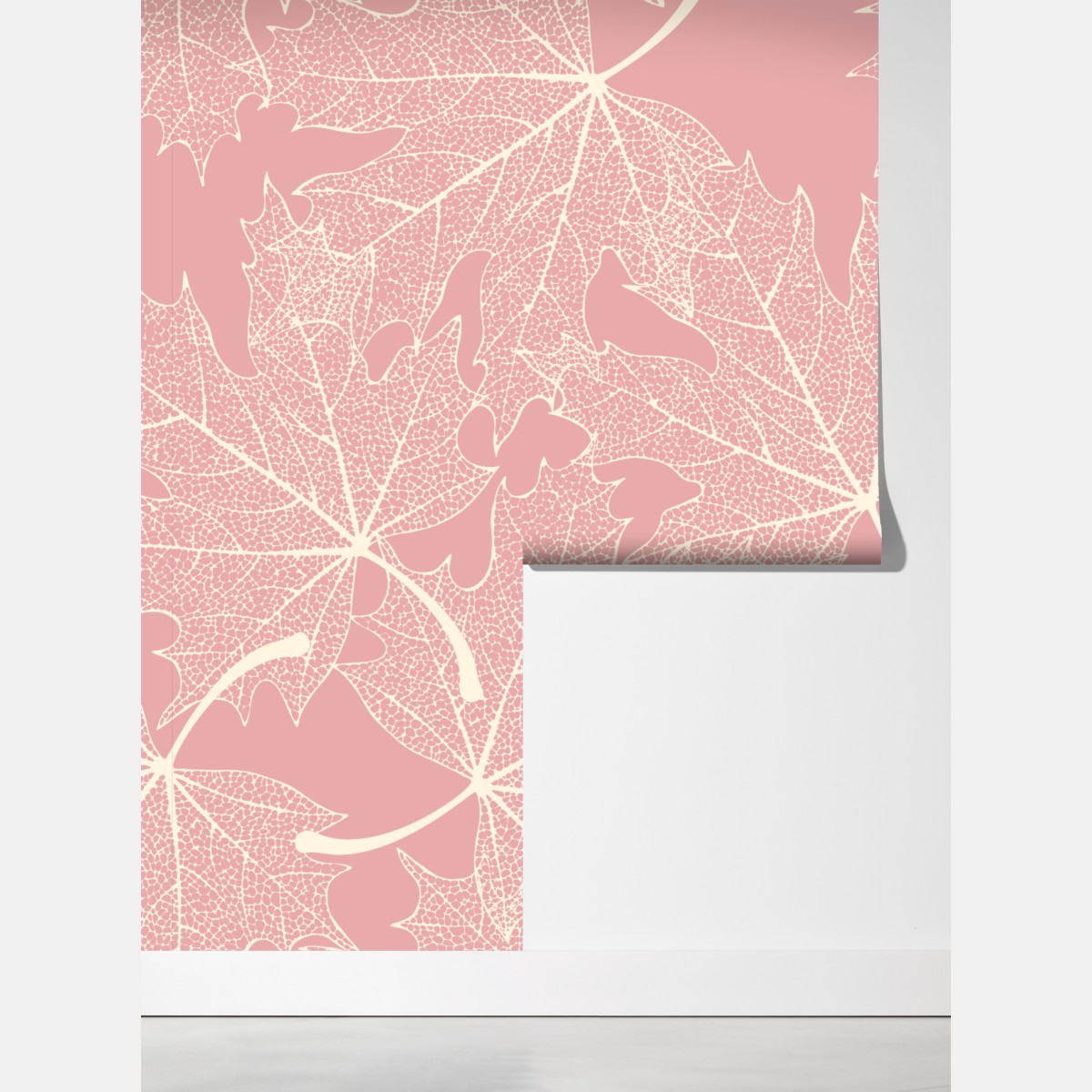 Fototapeta delikatny różowy wzór liści – Wallissimo® Fototapeta delikatny różowy wzór liści – Wallissimo®