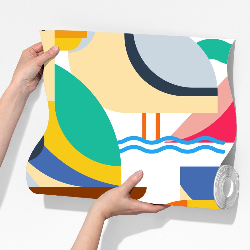 Fototapeta tropikalny geometryczny wzór ptaków – Wallissimo® Fototapeta tropikalny geometryczny wzór ptaków – Wallissimo®