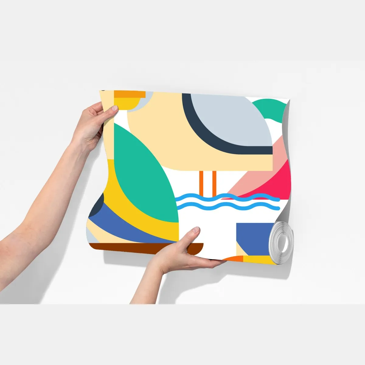 Fototapeta tropikalny geometryczny wzór ptaków – Wallissimo® Fototapeta tropikalny geometryczny wzór ptaków – Wallissimo®