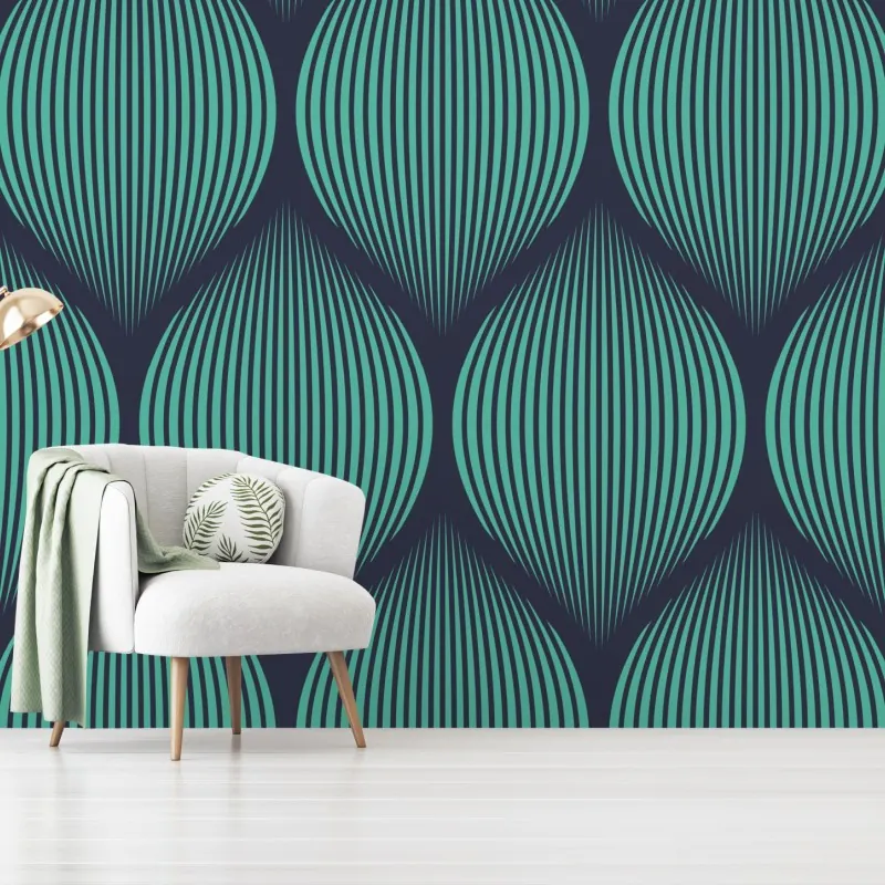 Fototapeta turkusowy geometryczny motyw łezki