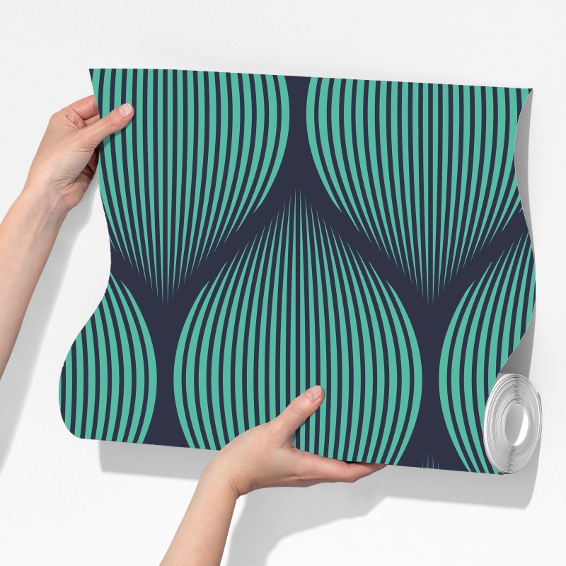 Fototapeta turkusowy geometryczny motyw łezki – Wallissimo® Fototapeta turkusowy geometryczny motyw łezki – Wallissimo®