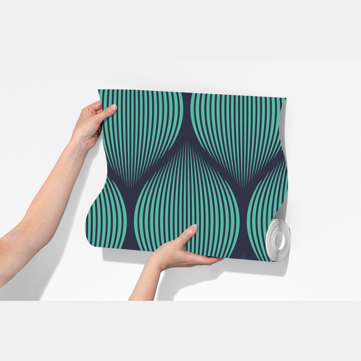 Fototapeta turkusowy geometryczny motyw łezki – Wallissimo® Fototapeta turkusowy geometryczny motyw łezki – Wallissimo®