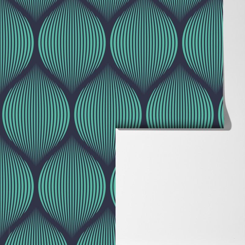 Fototapeta turkusowy geometryczny motyw łezki – Wallissimo® Fototapeta turkusowy geometryczny motyw łezki – Wallissimo®