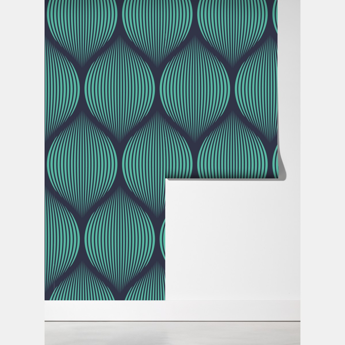 Fototapeta turkusowy geometryczny motyw łezki – Wallissimo® Fototapeta turkusowy geometryczny motyw łezki – Wallissimo®