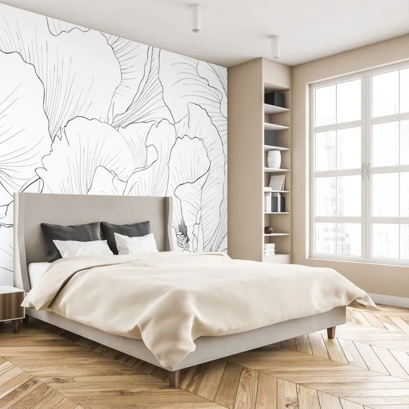 Fototapeta delikatny botaniczny rysunek kwiatowy