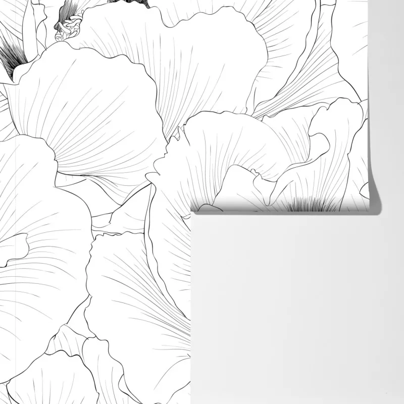 Fototapeta delikatny botaniczny rysunek kwiatowy – Wallissimo® Fototapeta delikatny botaniczny rysunek kwiatowy – Wallissimo®