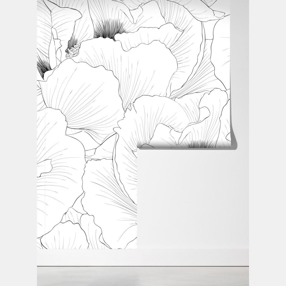 Fototapeta delikatny botaniczny rysunek kwiatowy – Wallissimo® Fototapeta delikatny botaniczny rysunek kwiatowy – Wallissimo®