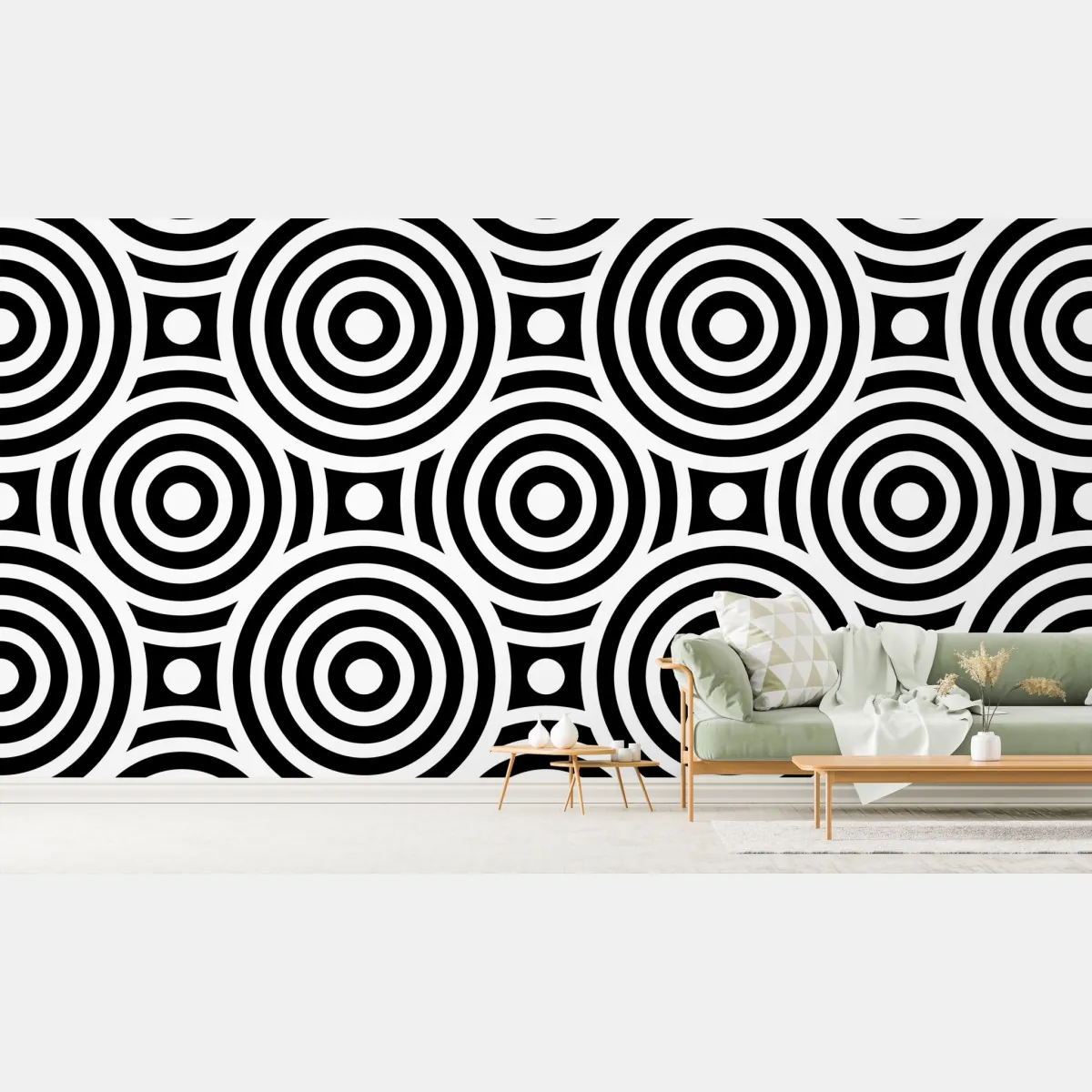Fototapeta czarno-biały wzór koncentrycznych kół – Wallissimo® Fototapeta czarno-biały wzór koncentrycznych kół – Wallissimo®