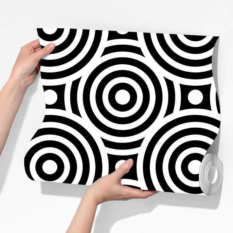 Fototapeta czarno-biały wzór koncentrycznych kół – Wallissimo® Fototapeta czarno-biały wzór koncentrycznych kół – Wallissimo®