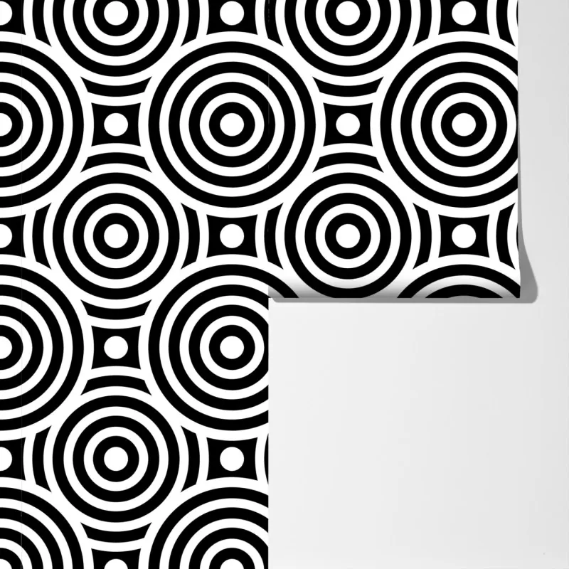 Fototapeta czarno-biały wzór koncentrycznych kół – Wallissimo® Fototapeta czarno-biały wzór koncentrycznych kół – Wallissimo®