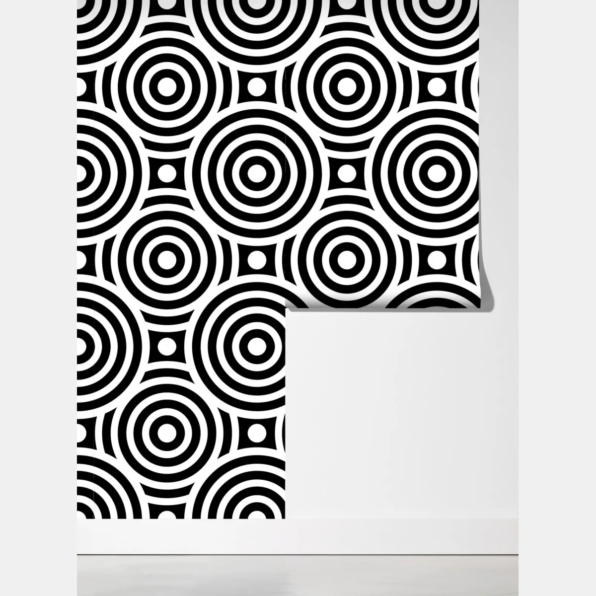 Fototapeta czarno-biały wzór koncentrycznych kół – Wallissimo® Fototapeta czarno-biały wzór koncentrycznych kół – Wallissimo®