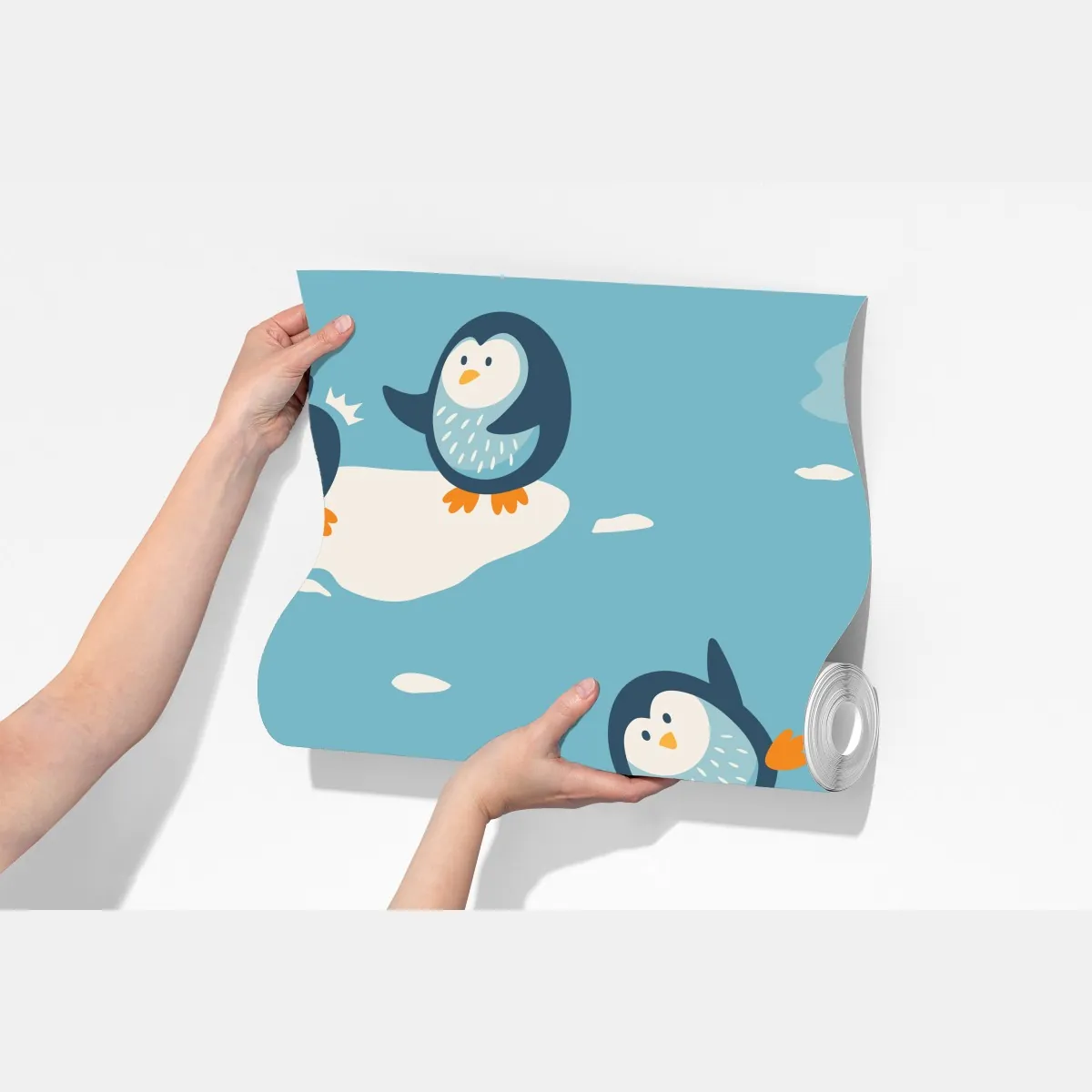 Fototapeta zabawny wzór z pingwinami do pokoju dziecięcego – Wallissimo® Fototapeta zabawny wzór z pingwinami do pokoju dziecięcego – Wallissimo®