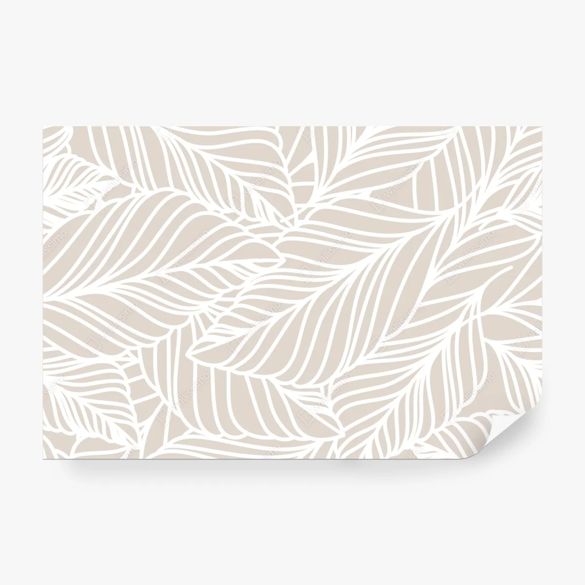 Fototapeta beżowy botaniczny wzór liści – Wallissimo® Fototapeta beżowy botaniczny wzór liści – Wallissimo®