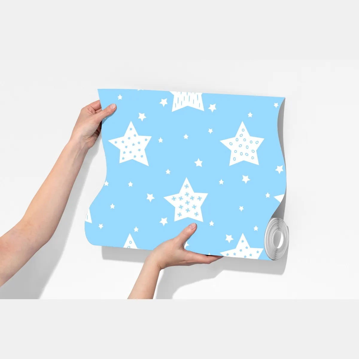 Fototapeta miękkie niebieskie gwiazdki do pokoju dziecięcego – Wallissimo® Fototapeta miękkie niebieskie gwiazdki do pokoju dziecięcego – Wallissimo®