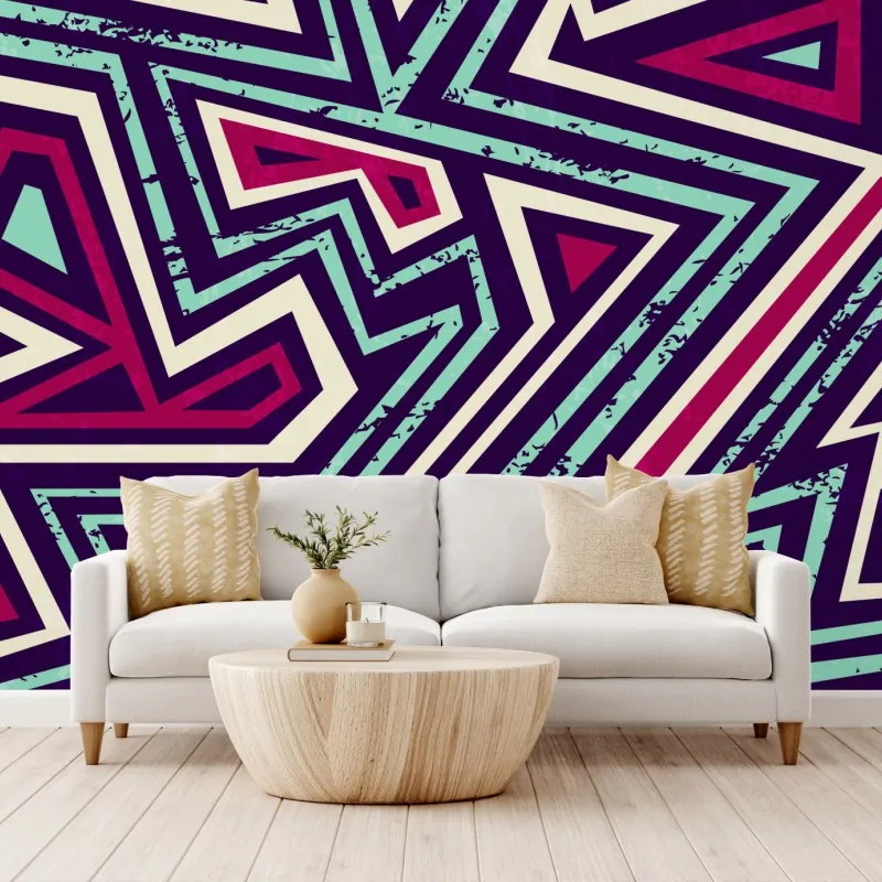 Fototapeta odważny geometryczny wzór z trójkątami