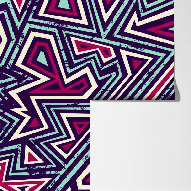 Fototapeta odważny geometryczny wzór z trójkątami – Wallissimo® Fototapeta odważny geometryczny wzór z trójkątami – Wallissimo®