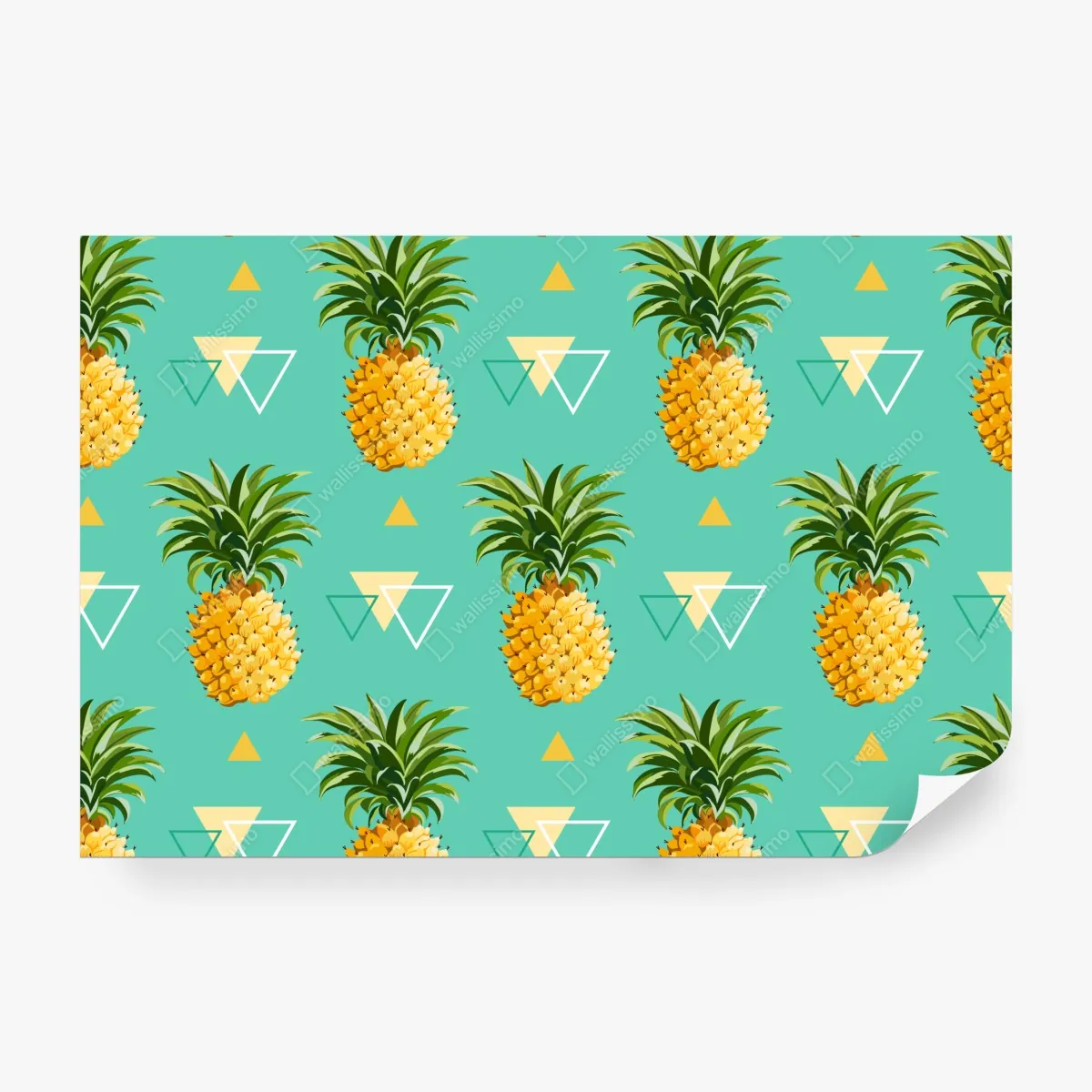 Fototapeta tropikalny wzór z ananasami na turkusowym tle – Wallissimo® Fototapeta tropikalny wzór z ananasami na turkusowym tle – Wallissimo®