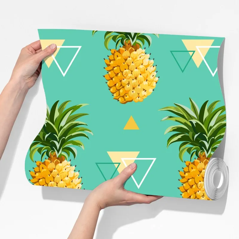 Fototapeta tropikalny wzór z ananasami na turkusowym tle – Wallissimo® Fototapeta tropikalny wzór z ananasami na turkusowym tle – Wallissimo®