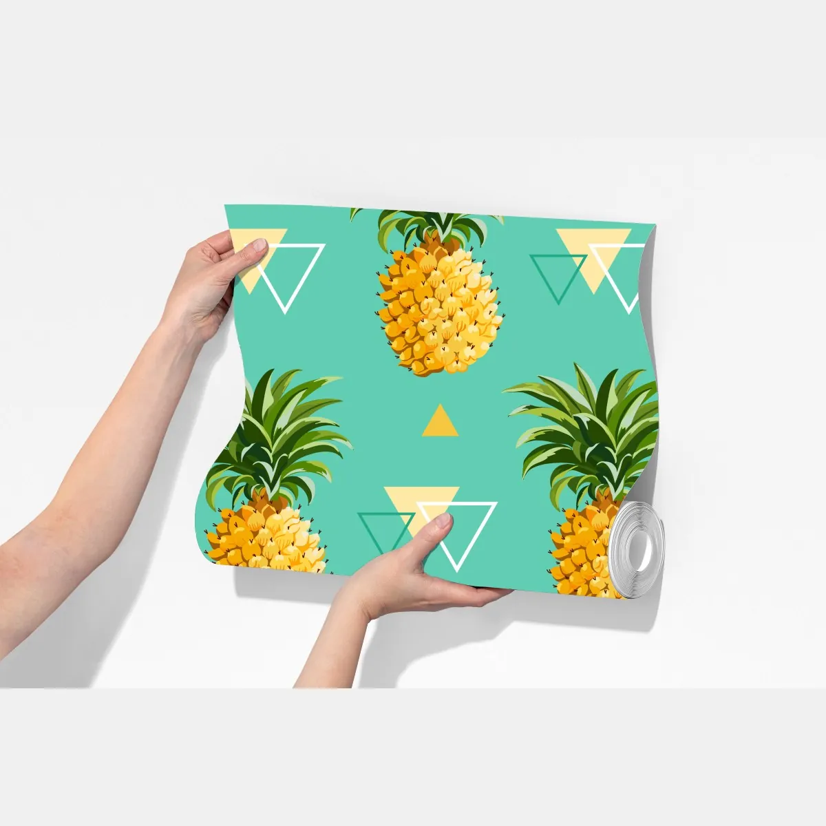 Fototapeta tropikalny wzór z ananasami na turkusowym tle – Wallissimo® Fototapeta tropikalny wzór z ananasami na turkusowym tle – Wallissimo®