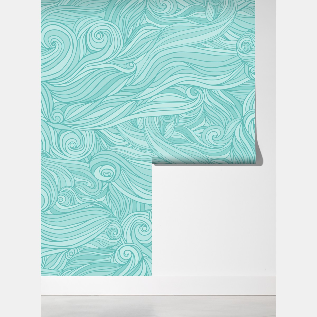 Fototapeta turkusowy wzór falowy do dekoracji ścian – Wallissimo® Fototapeta turkusowy wzór falowy do dekoracji ścian – Wallissimo®