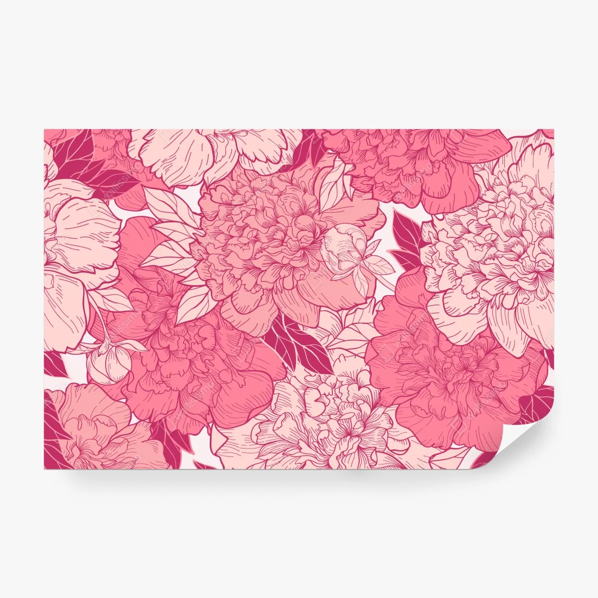 Fototapeta różowy wzór z piwoniami – Wallissimo® Fototapeta różowy wzór z piwoniami – Wallissimo®