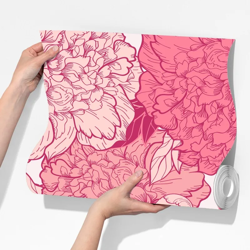 Fototapeta różowy wzór z piwoniami – Wallissimo® Fototapeta różowy wzór z piwoniami – Wallissimo®