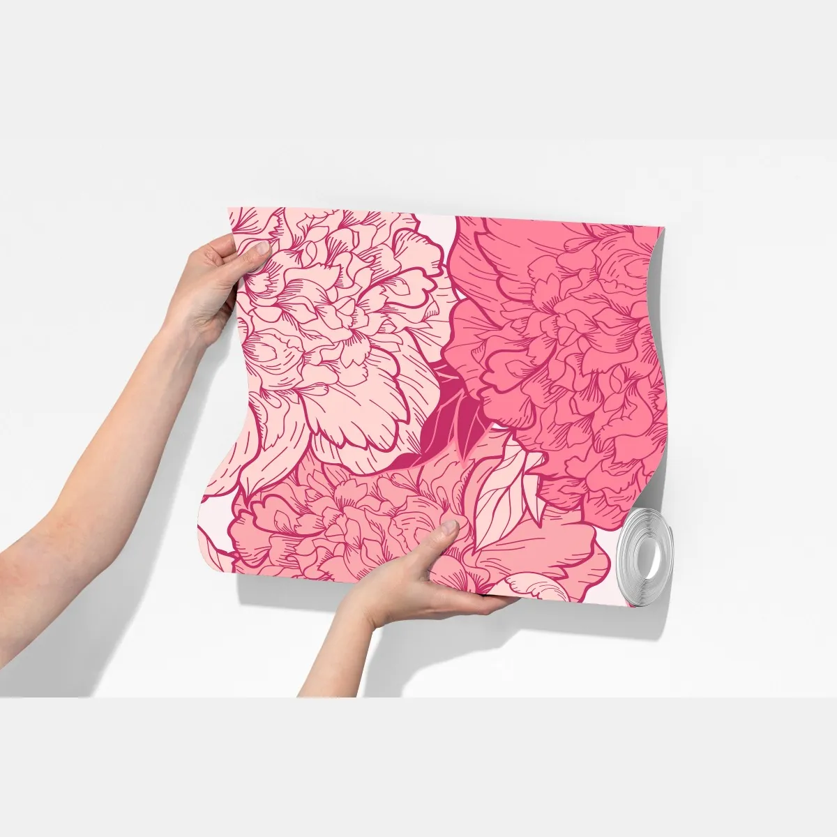 Fototapeta różowy wzór z piwoniami – Wallissimo® Fototapeta różowy wzór z piwoniami – Wallissimo®