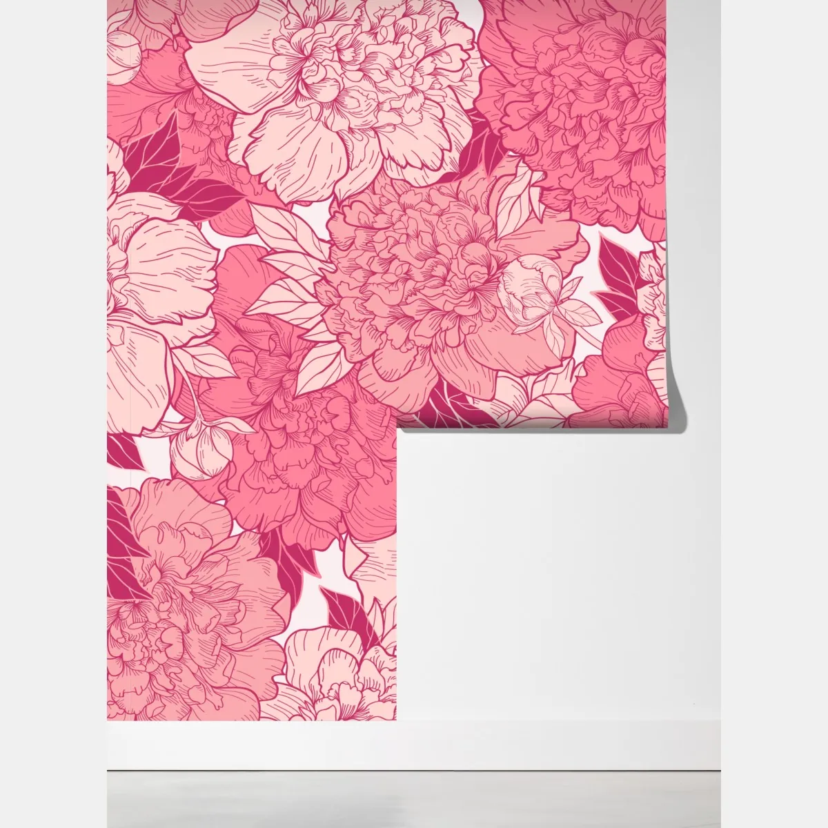 Fototapeta różowy wzór z piwoniami – Wallissimo® Fototapeta różowy wzór z piwoniami – Wallissimo®