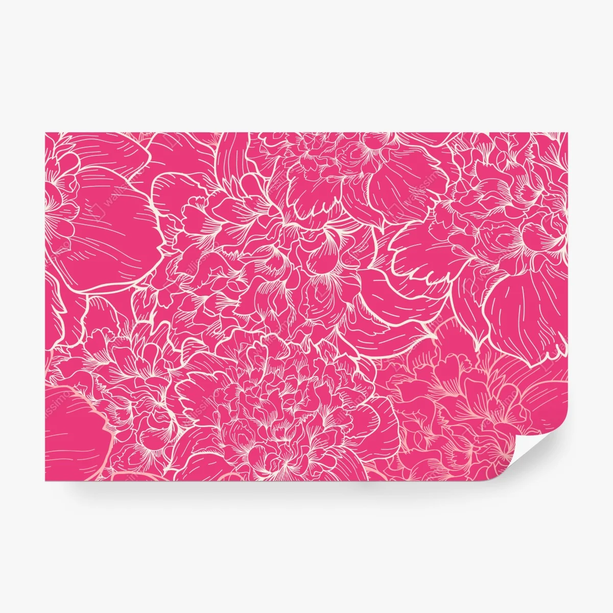 Fototapeta intensywny różowy wzór z peoniami – Wallissimo® Fototapeta intensywny różowy wzór z peoniami – Wallissimo®