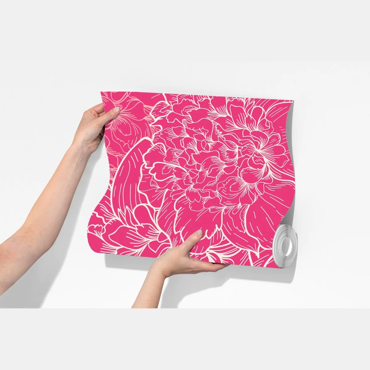 Fototapeta intensywny różowy wzór z peoniami – Wallissimo® Fototapeta intensywny różowy wzór z peoniami – Wallissimo®