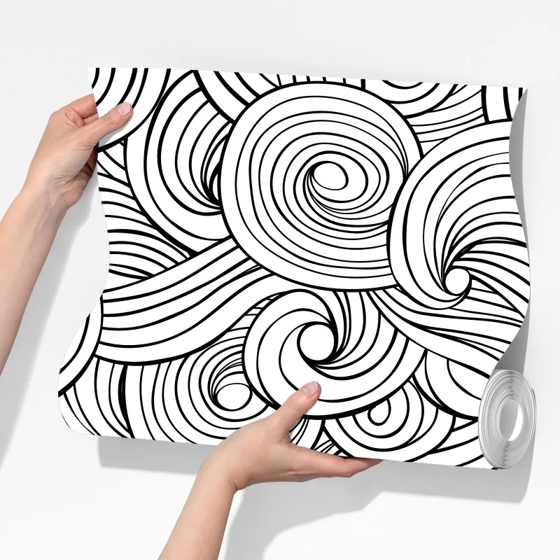 Fototapeta czarno-biały wzór ze spiralami – Wallissimo® Fototapeta czarno-biały wzór ze spiralami – Wallissimo®