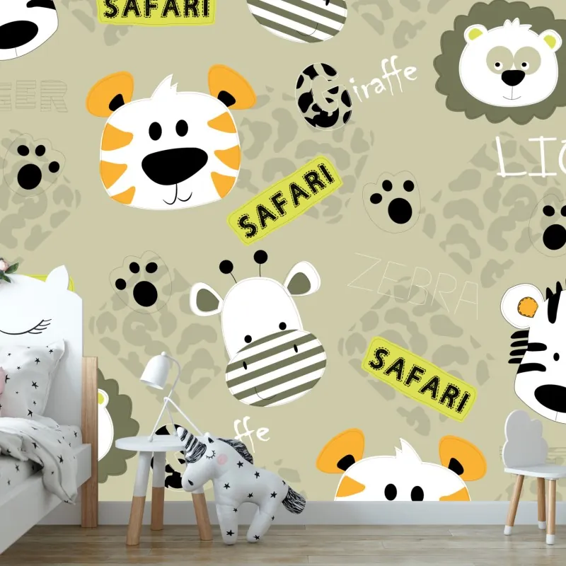Fototapeta uroczy wzór safari dla dzieci