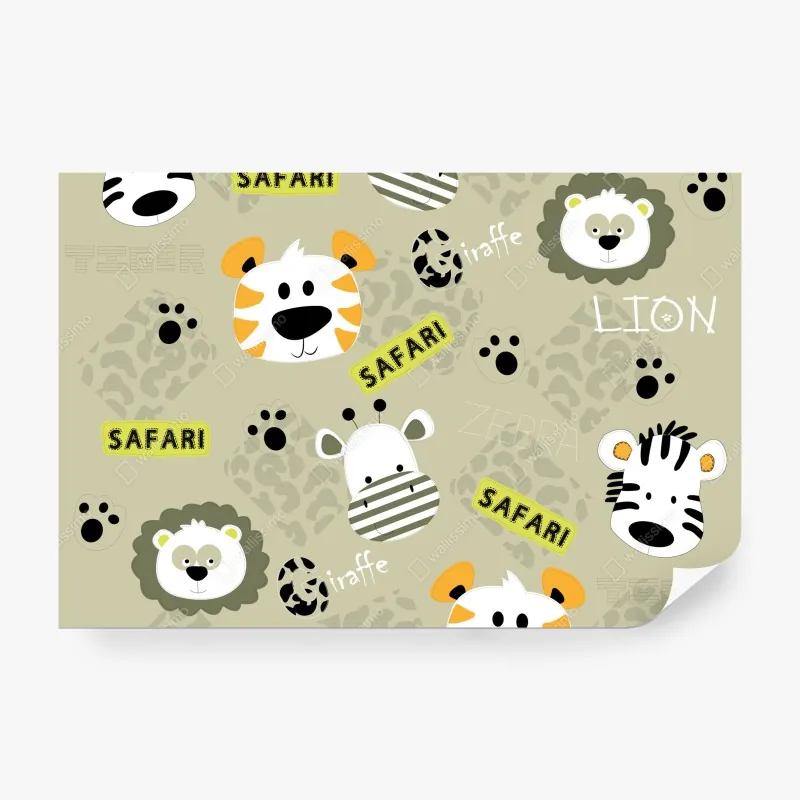 Fototapeta uroczy wzór safari dla dzieci