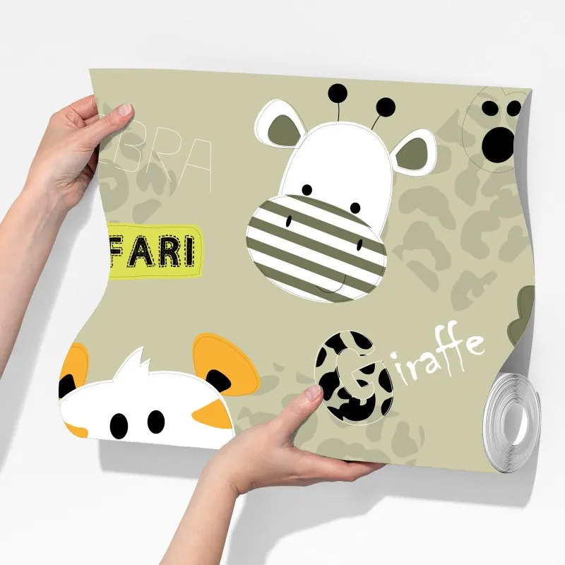 Fototapeta uroczy wzór safari dla dzieci – Wallissimo® Fototapeta uroczy wzór safari dla dzieci – Wallissimo®