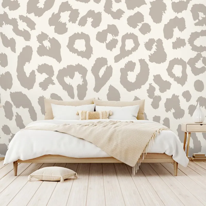 Fototapeta neutralny beżowy wzór w panterkę