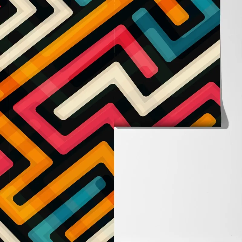 Fototapeta kolorowy geometryczny wzór labiryntu – Wallissimo® Fototapeta kolorowy geometryczny wzór labiryntu – Wallissimo®
