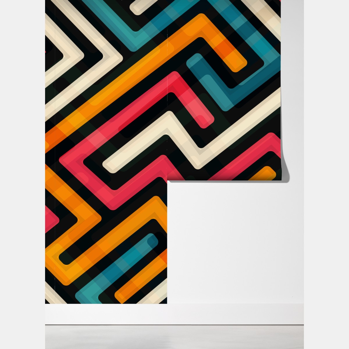 Fototapeta kolorowy geometryczny wzór labiryntu – Wallissimo® Fototapeta kolorowy geometryczny wzór labiryntu – Wallissimo®