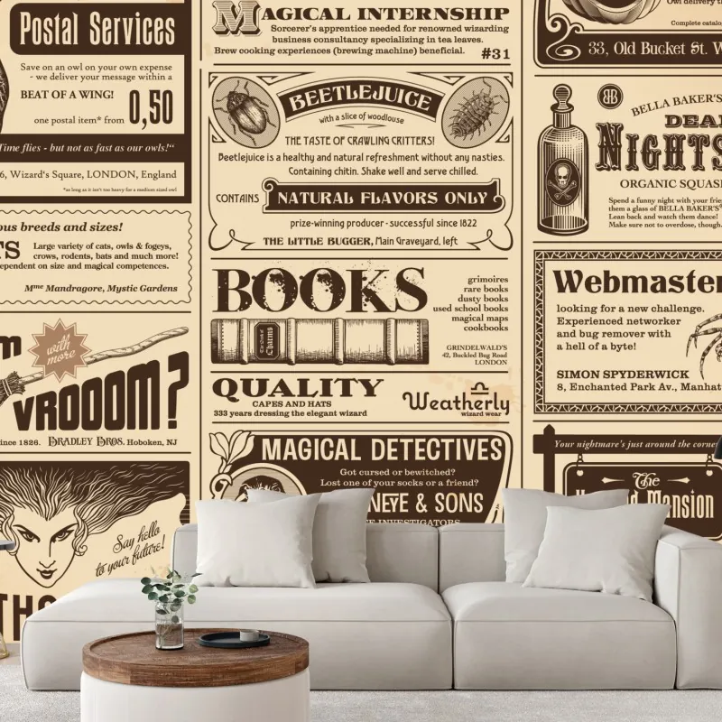 Fototapeta kolaż starych magicznych ogłoszeń